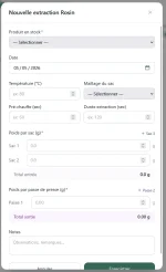 06 - Extraction Rosin - Modal Ajout Extraction 1.webp