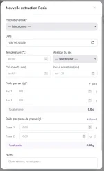 06 - Extraction Rosin - Modal Ajout Extraction 2.webp